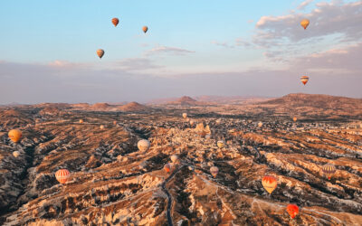 In een luchtballon in Cappadocië met kinderen